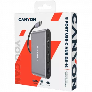 Canyon DS-14 - stacja dokująca - USB-C - VGA, HDMI
