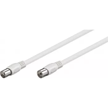 Kabel antenowy Goobay (klasa A, >85 dB), 2x ekranowany, 5 m, biały - Wtyk koncentryczny > Gniazdo koncentryczne (w pełni ekranowany) (66616)