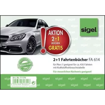 Notatnik Sigel Logbook T1179 A6 poziomy, 40 arkuszy, 3 szt.