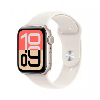 Apple Watch SE (3. generacji) SE 3 GPS + Cellular 44mm Koperta ze starlight aluminium z paskiem Sport Band w kolorze starlight – S/M