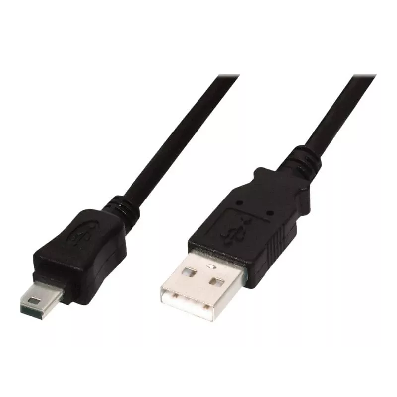 ASM AK-300130-030-S ASSMANN Kabel USB 2.0 HighSpeed Canon USB A/miniUSB B (5pin) M/M Czarny 3m