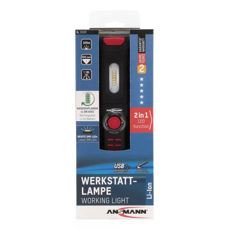 Lampa ręczna Ansmann IL300R Czarna