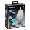 Mysz bezprzewodowa DEFENDER Stix GM-009 RF — optyczna 3200 DPI, 6 przycisków, symetryczna, USB RF, zasilana bateriami, biała