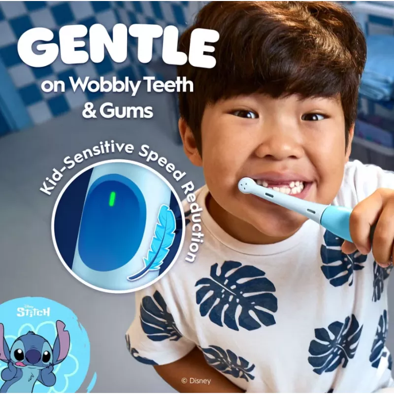 Szczoteczka elektryczna Oral-B z etui podróżnym, 6Y+ | iO Kids Disney Stitch | Ładowalna | Dla dzieci | Liczba dołączonych końcówek 1 | Liczba trybów szczotkowania 3