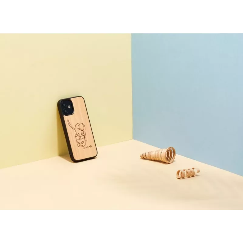 Etui na telefon man and wood do iPhone 12 mini — nadruk kota z czerwoną rybką