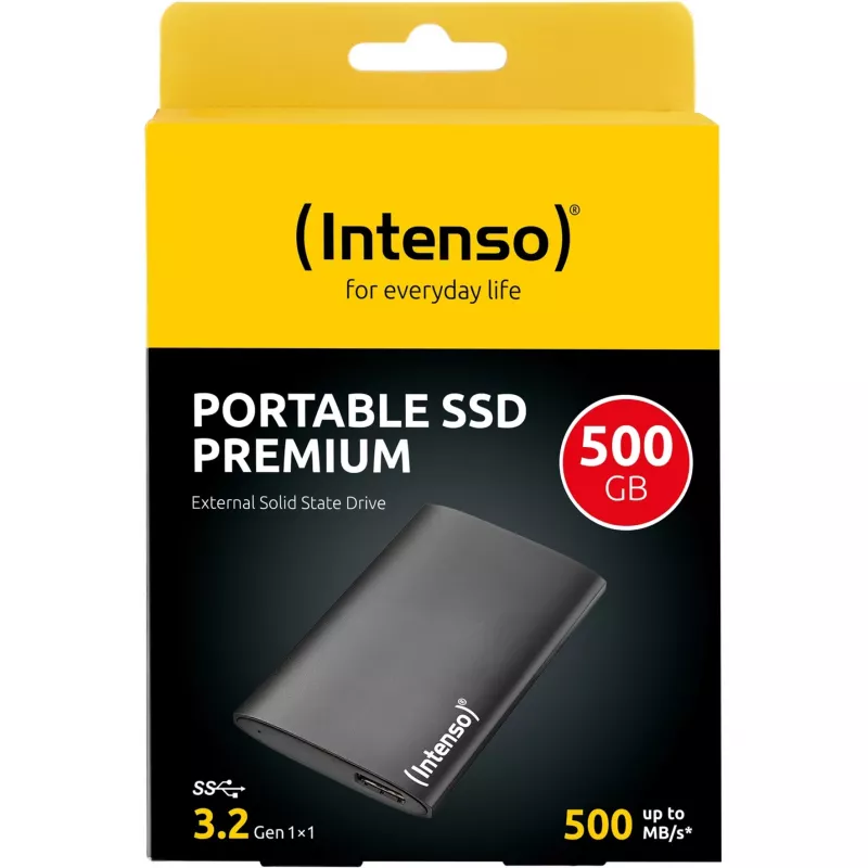 Externe SSD Premium 500 GB (schwarz, USB-A 3.2 Gen 1 (5 Gbit/s))
