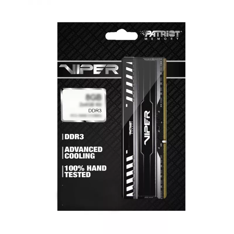 Patriot Viper 3 Black Mamba PV38G160C9K pamięć RAM 8 GB (2x 4 GB) DDR3 1600 MHz CL9 DIMM, czarna