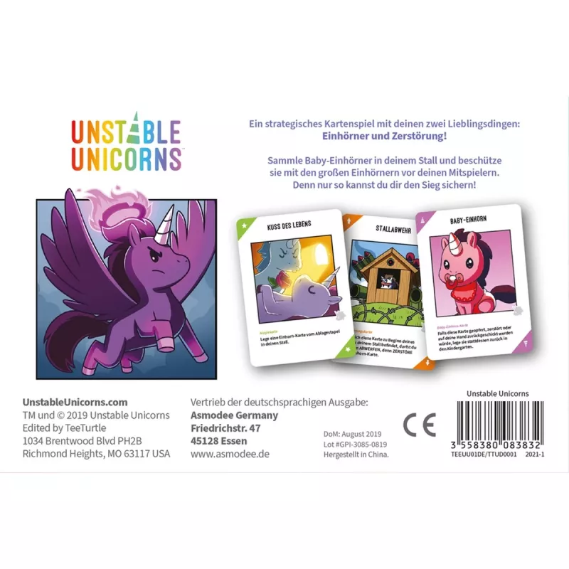 Unstable Unicorns, Gra karciana
