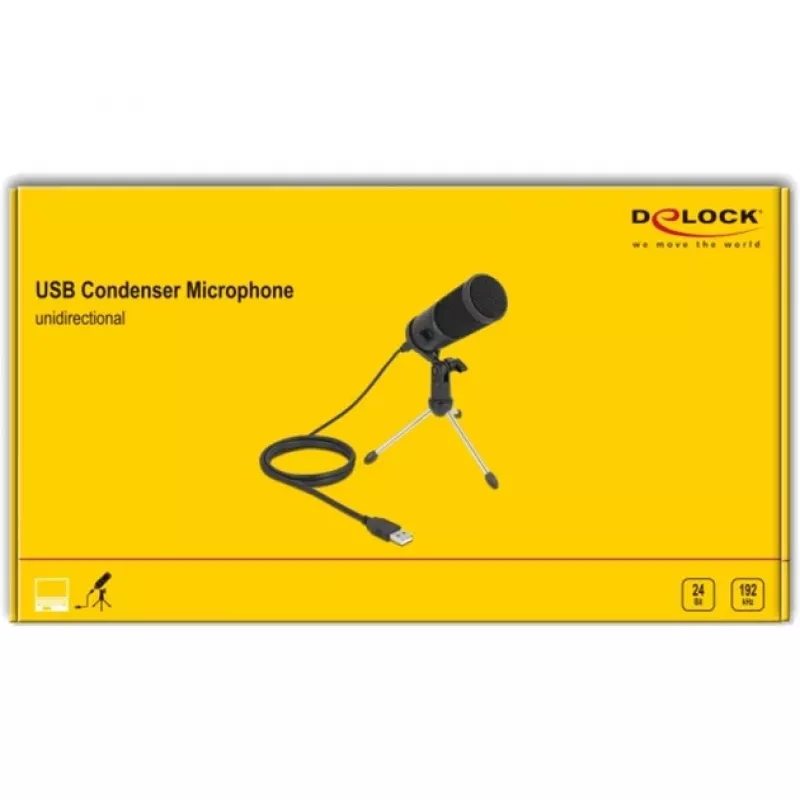 Delock - Mikrofon - USB - Czarny (66832)
