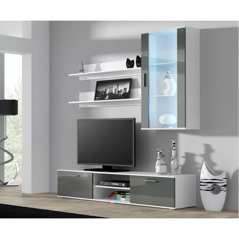 Cama stojak TV SOHO 180 biały/szary połysk