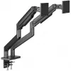 Uchwyt do monitora DIGITUS Dual Monitor Mount dla 2 ekranów 45 cali, zacisk, 2×20 kg, VESA 75×75–100×100, pochylenie -20–50°