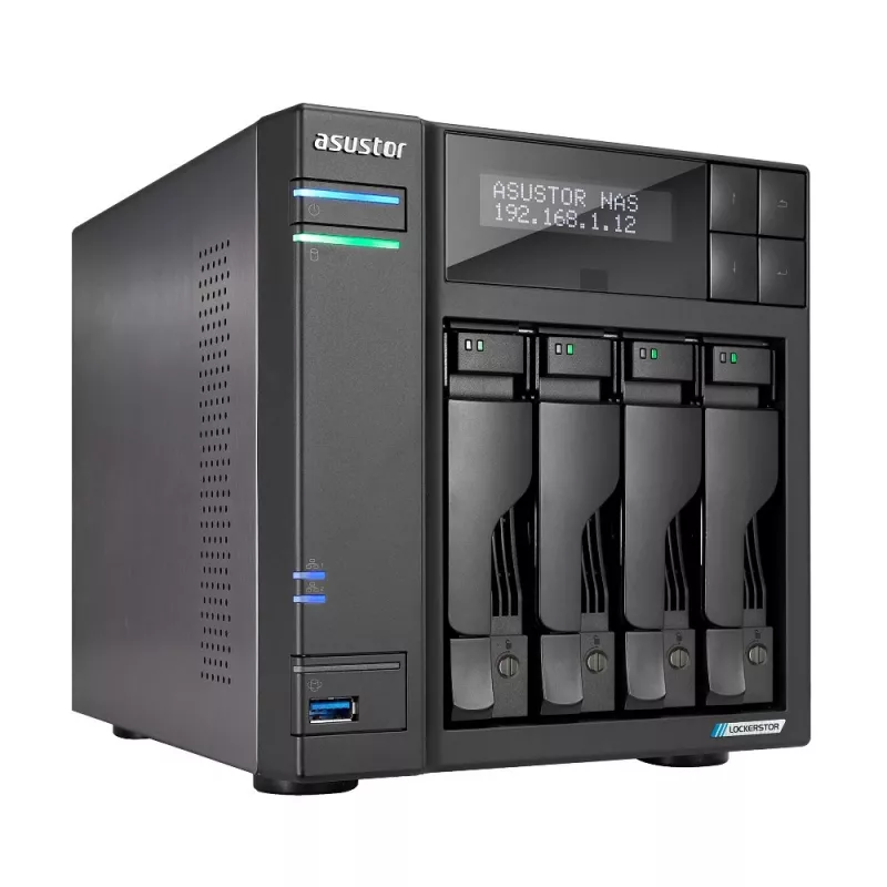 Asustor LOCKERSTOR 4 Gen2 (AS6704T) NAS Desktop Intel® Celeron® N N5105 4 GB DDR4 0 TB ADM Czarny