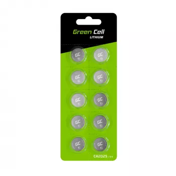 Green Cell Blister 10x bateria litowa CR2025 3V 160mAh guzikowa
