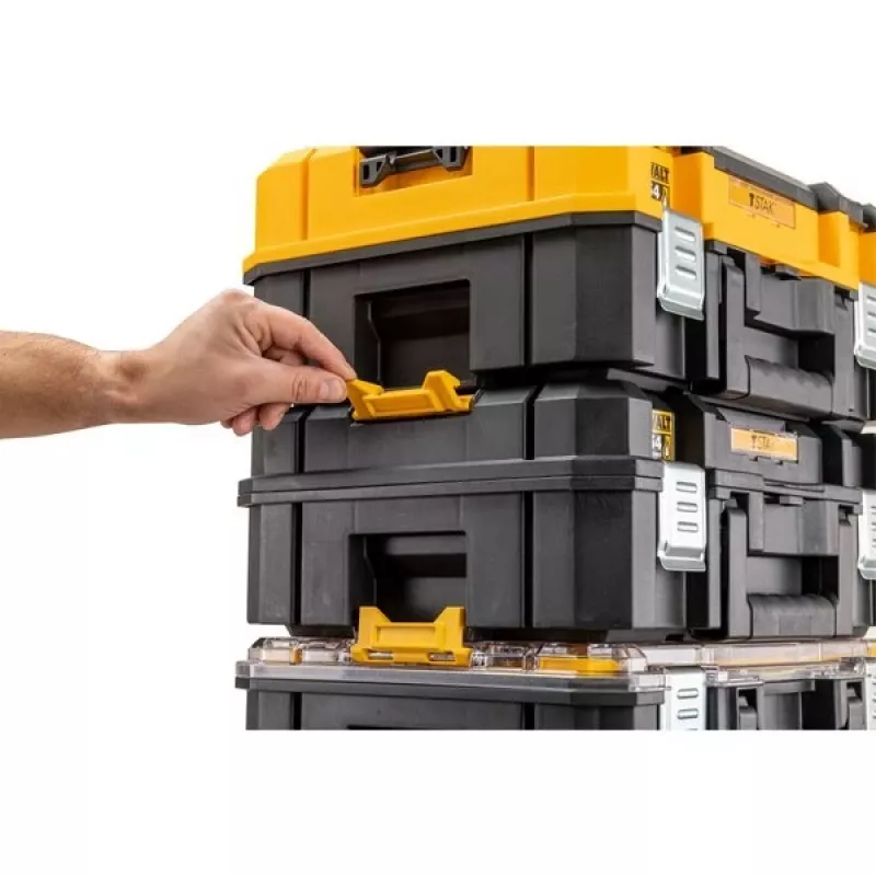 Skrzynia narzędziowa DeWalt DWST83344-1, wodoodporna, żółta, 440×183×332 mm, 2 uchwyty, zamykana