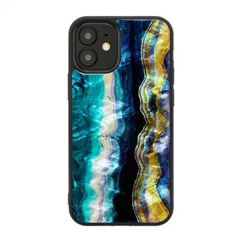 Etui ochronne iKins do Apple iPhone 12 mini — wzór fioletowy agat