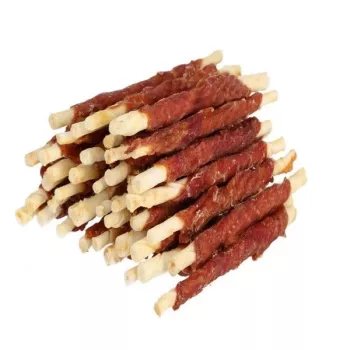 Gryzak dla psa Hilton Duck Wrap biały Rawhide Stick 500 g — hipoalergiczny przysmak dentystyczny o smaku kaczki, białko 60%