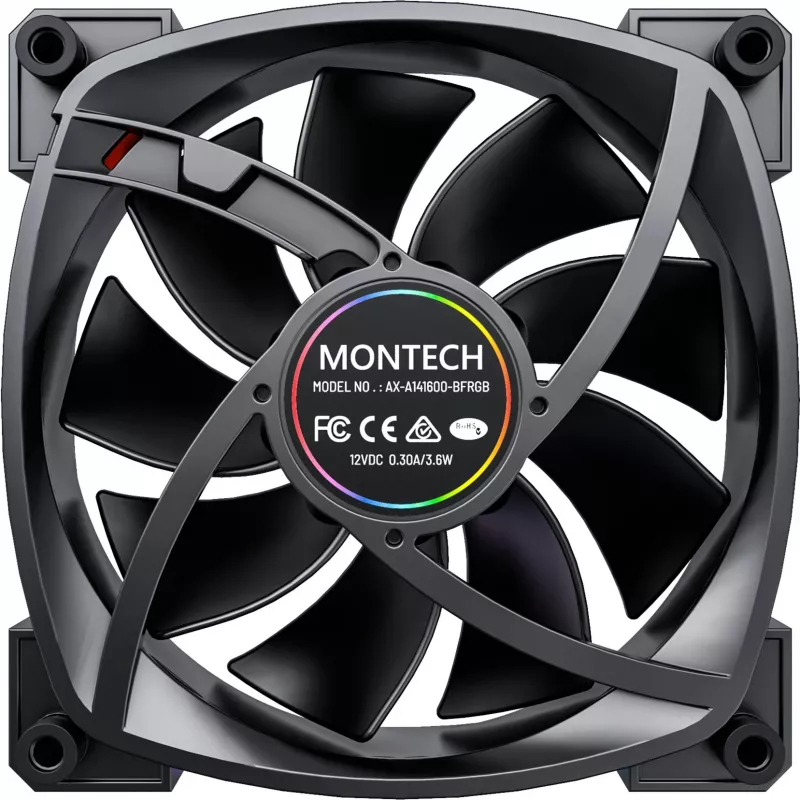 Wentylator Montech AX140 PWM 14 cm czarny 540-1760 RPM