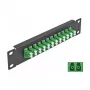Fiber Optic Patch Panel DeLOCK 10 cali 12 Portów LC Duplex zielony 1U czarny