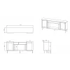 JUTA EF komoda + electric kominek 202x39.5x85 czarny + linol calabria