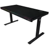Biurko gamingowe z dwoma silnikami, regulacją wysokości (siedząco-stojąca), ładowarką bezprzewodową, podświetleniem RGB, panelem sterowania i portami USB, blat z melaminy PB, kolor czarny.