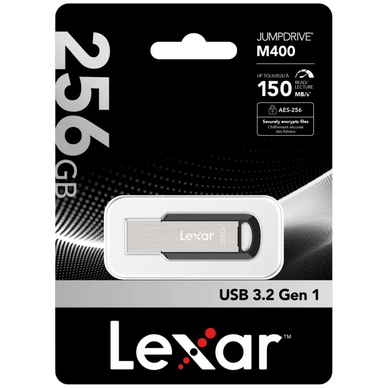 “Lexar JumpDrive M400” Pamięć USB 256 GB USB Type-A 3.2 Gen 1 (3.1 Gen 1) Srebrny