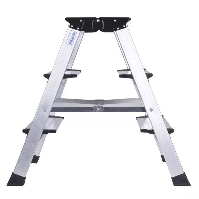 Stopień schodkowy Krause 126030 — aluminiowy, 3-stopniowy, maks. wysokość 65 cm, 6,1 kg, szerokość 500 mm