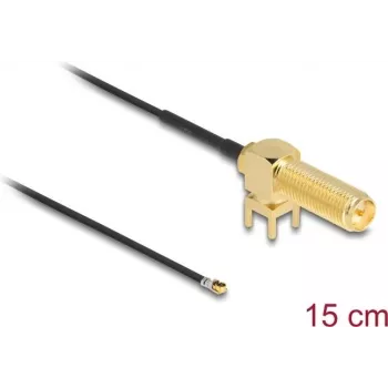 Kabel koncentryczny DeLOCK 12032 0.15 m RP-SMA I-PEX MHF4 Czarny