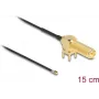 Kabel koncentryczny DeLOCK 12032 0.15 m RP-SMA I-PEX MHF4 Czarny