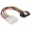 Kabel SATA HDD DeLOCK 60120 4-pin męski z metalowym klipsem prosty 0,12 m
