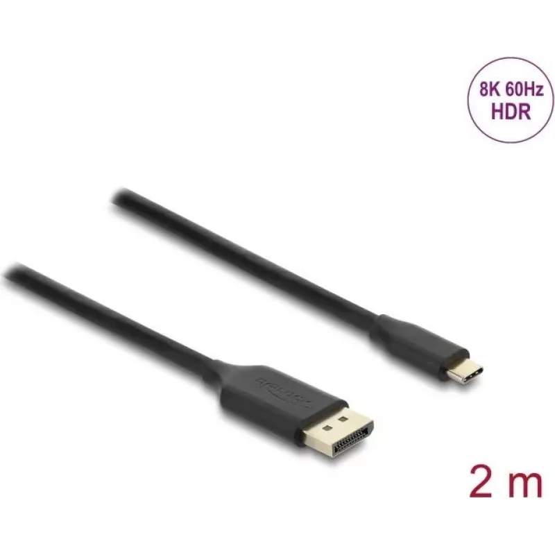 adapter kablowya wideo DELOCK USB Type-C na DisplayPort 2 m, czarny