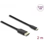 adapter kablowya wideo DELOCK USB Type-C na DisplayPort 2 m, czarny