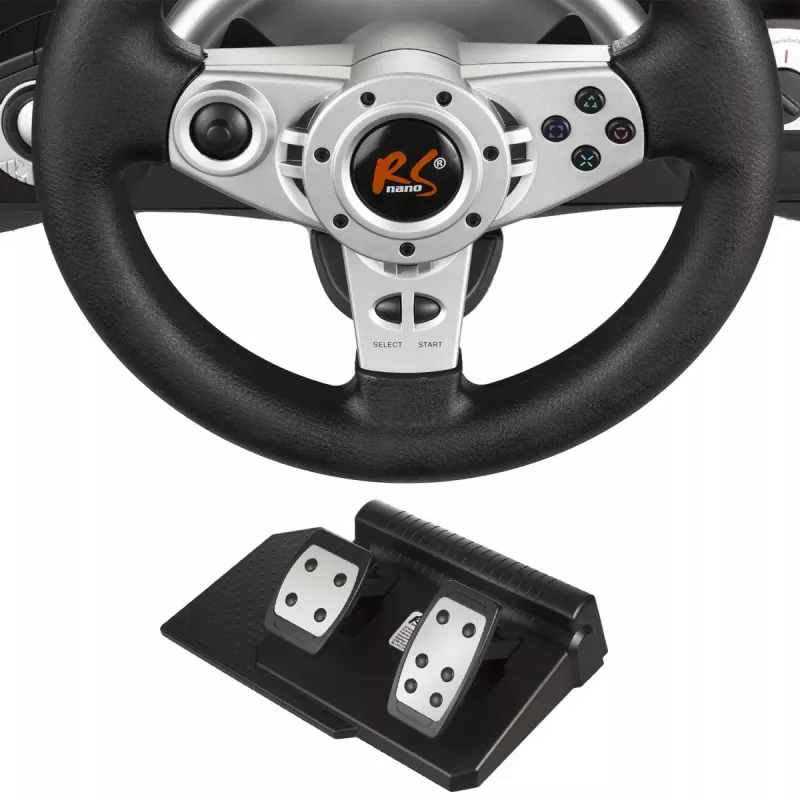 Kierownica nano rs RS700 przewodowa USB obrót 270°, 10 przycisków, pedały, wibracje, kabel 1,8 m
