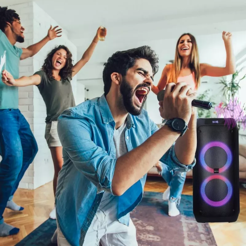 Głośnik przenośny MANTA ATTIS SPK0802 120W, Bluetooth, wejście przewodowe, akumulator, FM, oświetlenie LED