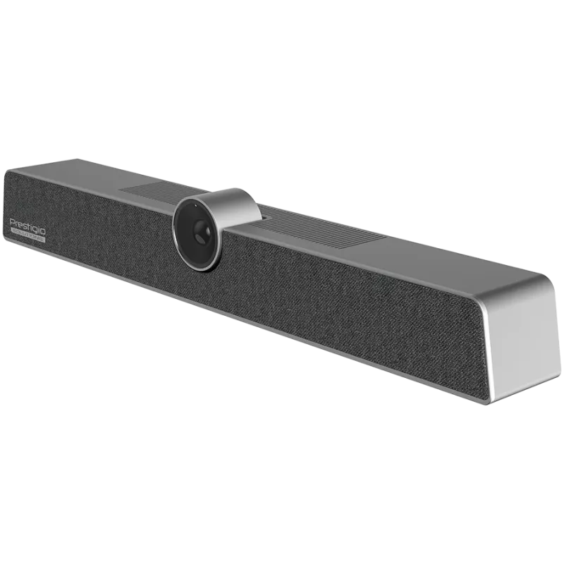 Prestigio Solutions Alpha belka do wideokonferencji i współpracy, UHD 12 MP, 6 mikrofonów, zasięg 8 m, USB-C/AUX