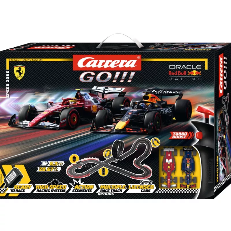 Tor wyścigowy slot car CARRERA GO!!! Speed Zone — modułowy zestaw torów elektrycznych