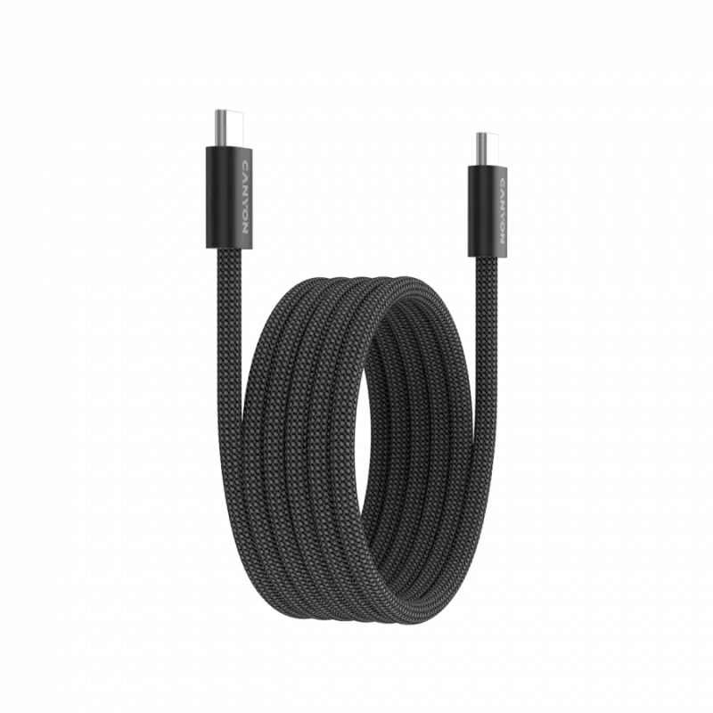 Kabel CANYON OnWire 60MG C-C 60W Magnetyczny Pleciony 1m Czarny