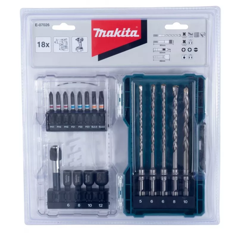 Zestaw bitów do wkrętarki Makita E-07026 18 szt.