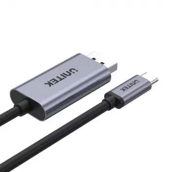 UNITEK V1409A kabel zmiennopłciowy USB-C DisplayPort Czarny, Szary
