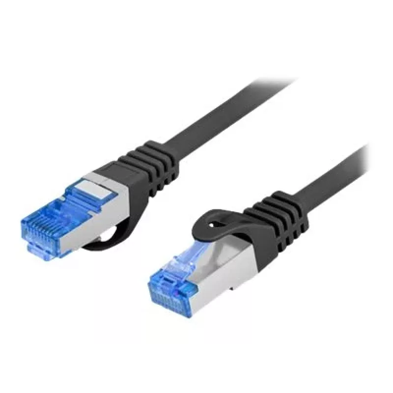 Kabel sieciowy LANBERG PCF6A-10CC-0100-BK — Cat6a S/FTP, 1 m, RJ-45, czarny