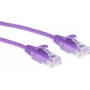 Fioletowy, 3-metrowy cienki kabel krosowy LSZH U/UTP CAT6 do centrów danych, bez zaczepów, ze złączami RJ45