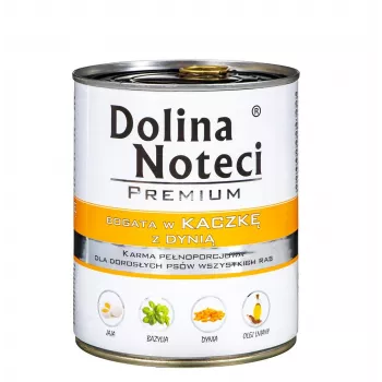 Mokra karma dla psa dolina noteci Premium bogata w kaczkę z dynią 800 g — kompletna karma dla dorosłych psów, bezzbożowa, wilgotność 78%