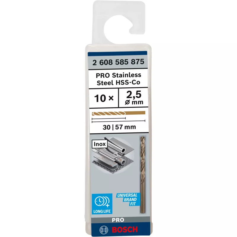 Wiertło kręte Bosch Metal HSS-Co DIN 338 średnica 2,5 mm