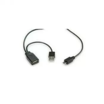 Kabel USB 2.0 Y ROLINE - 2x Typ A (ST / BU) - Micro B ST - 1m - Ekranowany - USB 2.0 Typ Micro B - 1 mm (19.08.1009)