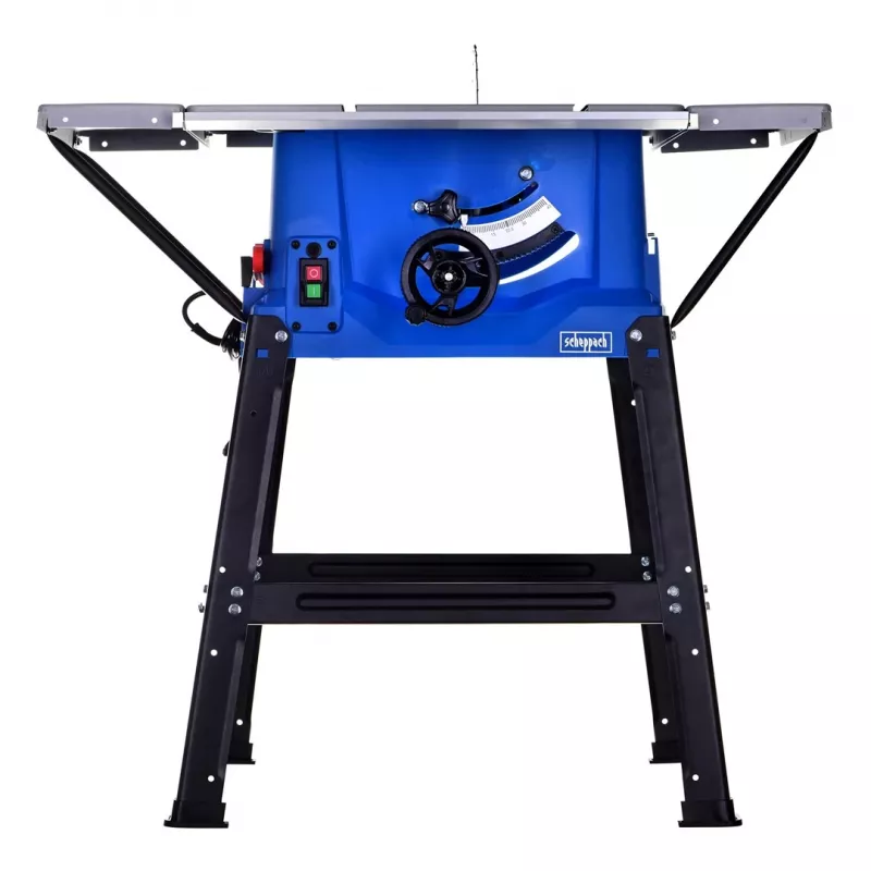 Piła stołowa Scheppach HS100S Special Edition — 2000 W, tarcza 250 mm, głębokość cięcia 85 mm, kąt ukosu 0–45°, składana podstawa