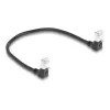 DeLOCK Kabel sieciowy RJ45 kat.6A S/FTP cienki 90° w dół 0,25 m czarny