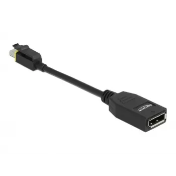 DeLOCK - Adapter DisplayPort - Mini DisplayPort (M) z zatrzaskiem na DisplayPort (W) - DisplayPort 1.4 - 15 cm - bezhalogenowy, obsługa 8K - czarny (65978)