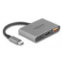DeLOCK 61071 adapter kabla wideo 0,1 m USB Type-C USB Type-C USB Type-A HDMI Szary