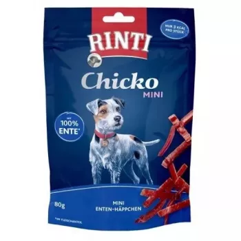 Przysmaki treningowe dla psów RINTI Chicko Mini Duck 80 g — bezzbożowe, smak kaczki, 55% białka, saszetka