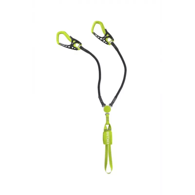 Lonża asekuracyjna Edelrid kabel COMFORT TRI — czarno-zielona, 532 g, minimalna waga użytkownika 40 kg