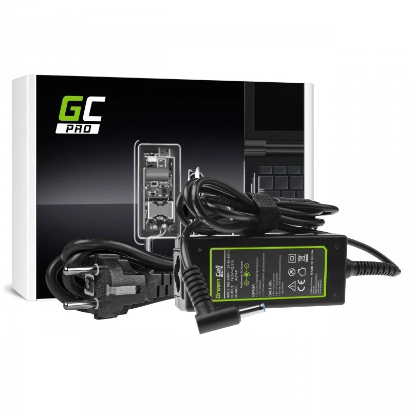 Adapter zasilania laptopa AC-to-DC Green Cell AD74P 45W 19.5V 2.31A do użytku wewnętrznego, czarny